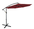 Patio Watcher 9 FT Patio LED Umbrella Solar Powered Outdoor Umbrella, 40 LED with 2 Charge Modes(Solar and Adaptor),250GSM Fabric with Push Button Tilt and Crank,Red