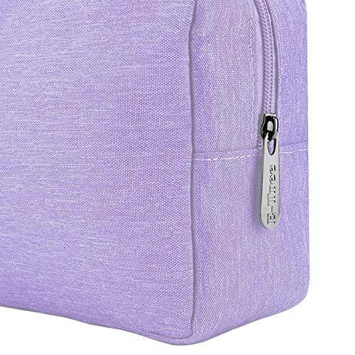E-Tree 7 inch Canvas Zippered Small Bag, Mini Travel Makeup Carrying Case, Cosmetic Bag, Portable Electronics Accessories Organizer, Tiny Coin Purse Wallet, Little Pouch for Little Items, Blue