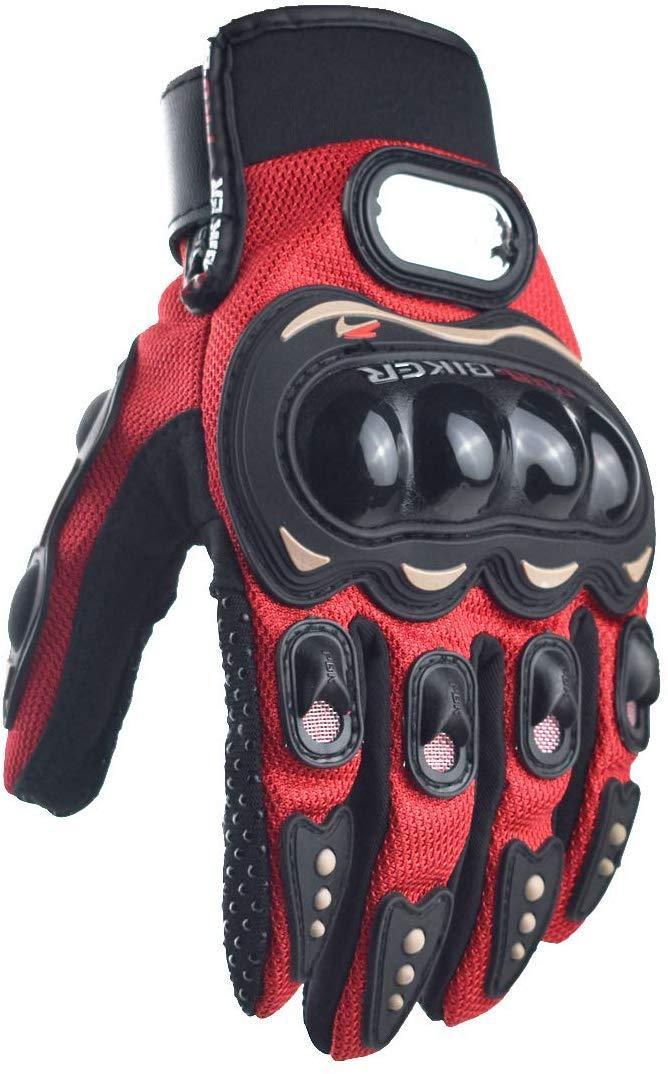 CHCYCLE motorcycle gloves touch screen summer motorbike powersports protective racing gloves (XXL-Red)