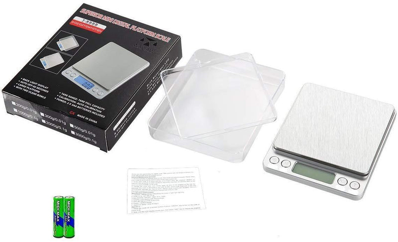 WAOAW 500g/0.01g Digital Pocket Stainless Jewelry & Kitchen food Scale, Lab Weight, 0.001oz Resolution