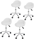 Adjustable Hydraulic Rolling Swivel Salon Stool Chair Tattoo Massage Facial Spa Stool Chair with Back Rest (PU Leather Cushion) (1PCS)