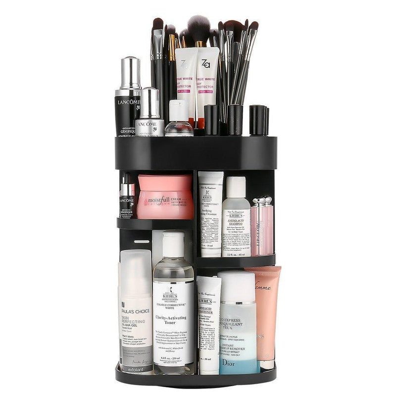 Jerrybox Makeup Organizer Adjustable Professional Makeup Organizer, Compact Size with Large Capacity, Fits Different Types of Cosmetics and Accessories Square (Transparent)