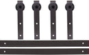 TMS 5 FT Country Antique Dark Coffee Steel Sliding Barn Wood Door Hardware Track Set