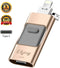USB Flash Drive for iPhone_ E&jing iPhone Flash Drive 128GB Type C iPhone External Storage USB C 3.0 photostick Mobile for iPhone,Android Type C,PC Photo iPhone Picture Stick (Gold)
