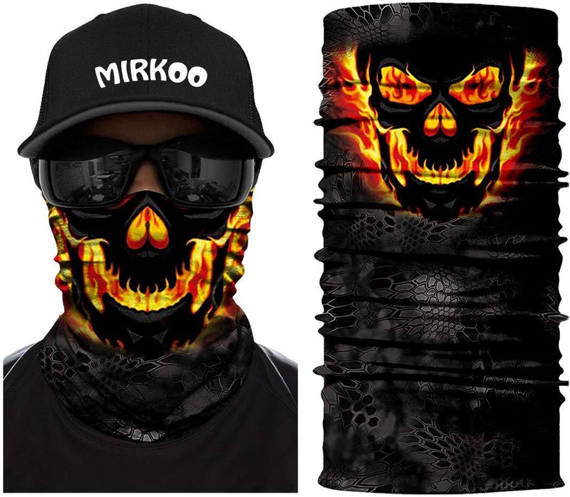 MIRKOO Microfiber Polyester Multifunctional Seamless Multifunctional UV Headwear motorcycle face cover Magic Scarf Neck Gaiter for Motorcycling Hiking Cycling Ski Snowboard face mask(888)