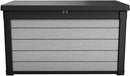 Keter 240302 Denali 100 Gal All Weather Outdoor Storage Deck Box, Grey/Black