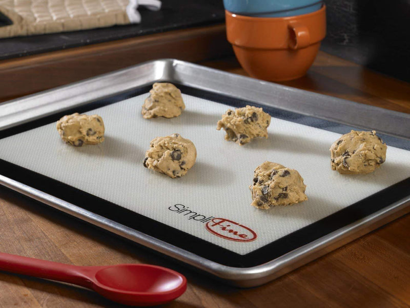 SimpliFine Silicone Baking Mat Set, 3 Different Silicone Baking Mats for Half, Quarter and Small Oven Sheet Sizes.
