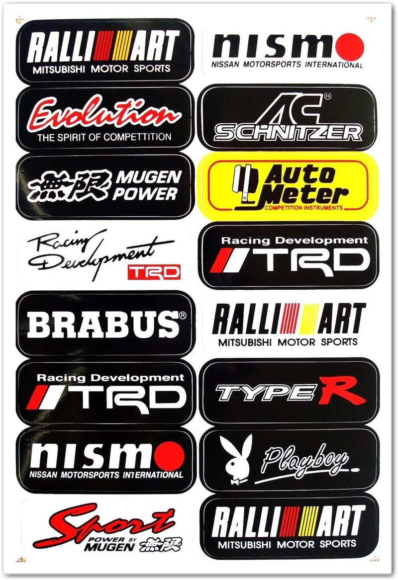 Auto Car Race Hot Rod Racer Performance Equipment Tool Automotive Motorsport Skateboard Bike Parts Accessories Helmet Racing Pack 6 for Kids Adults Teens Graffiti Vinyl Decals Stickers D6728 Best4Buy