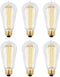 6pcs Edison Bulbs, KinHom 60 Watt Dimmable Vintage Incandescent Light Bulb - E26 Base - Clear Glass - Tear Drop Top - Classic Squirrel Cage Filament Lamp - ST58