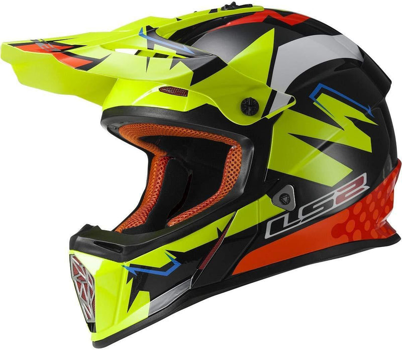 LS2 Helmets Motorcycle & Powersports Helmet's Off-Road Fast Mini V2 (Strong Red Blue, Medium)