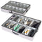 storageLAB Under Bed Shoe Storage Organizer, Adjustable Dividers - Set of 2, Fits 24 Pairs Total - Underbed Storage Solution