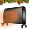 TRUSTECH Mica Heater - 1500W Mica Panel Heater with Adjustable Thermostat, Overheating Auto Shut Off - Quick Heating, Ultra Quiet, Tip-Over Protection, Wall Mount / Free Stand, Universal Wheels, Black