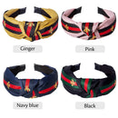 Cute Knot Headbands for Women - 4 Pack Hair Hoops Wide Stripe Headband with Bee Animal, Cross Knot Hair Band with Cloth Wrapped