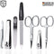 Manicure set made in Germany - 7 piece stainless steel exclusive finger & toe nail clipper set in luxury leather case, made in Solingen Germany