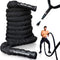 Pro Battle Ropes with Anchor Strap Kit - Upgraded Durable Protective Sleeve - 100% Poly Dacron Heavy Battle Rope for Strength Training, Cardio Workout, Crossfit, Fitness Exercise Rope