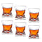 Kingrol 6 Pack Crystal Whiskey Glasses - 10 oz Twist Scotch Glasses for Drinking Bourbon, Cognac, Irish Whisky, Glassware Gift Set