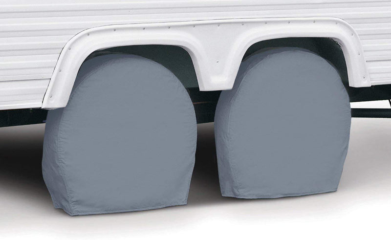 Classic Accessories RV & Trailer Wheel Covers 33"-36" Diameter, 9" Wide, White, Set of Two