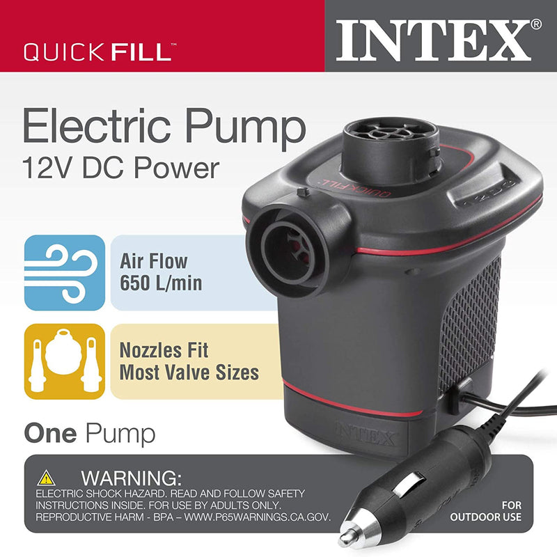 Intex Quick-Fill DC Electric Air Pump, 12V, Max. Air Flow 650 L/min
