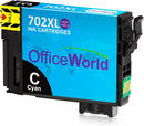 OfficeWorld Remanufactured Ink Cartridege Replacement for Epson 702 702XL 702 XL T702XL Used for Workforce Pro WF-3720 WF-3730 WF-3733 All-in-One Printer, 5 Pack(2BK/1C/1Y/1M)