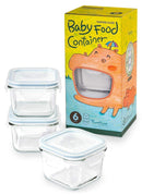 Glasslock 6pcs Set Yum Yum Eco Friendly Airtight Spill Proof Baby Meal Food Storage Container Square 210ml