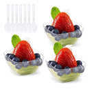 Kingrol 100 Ct Mini Dessert Cups with Spoons, 2 Ounce Disposable Bowls for Mousse, Puddings, Appetizers, Entrees, Sundaes
