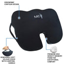Seat Cushion Premium Comfort – Orthopedic 100% Memory Foam Coccyx Cushion for Tailbone Pain – Cushion for Office Chair Car Seat – Back Pain & Sciatica Relief, Free Bag & Hand Exerciser by Moral Chase