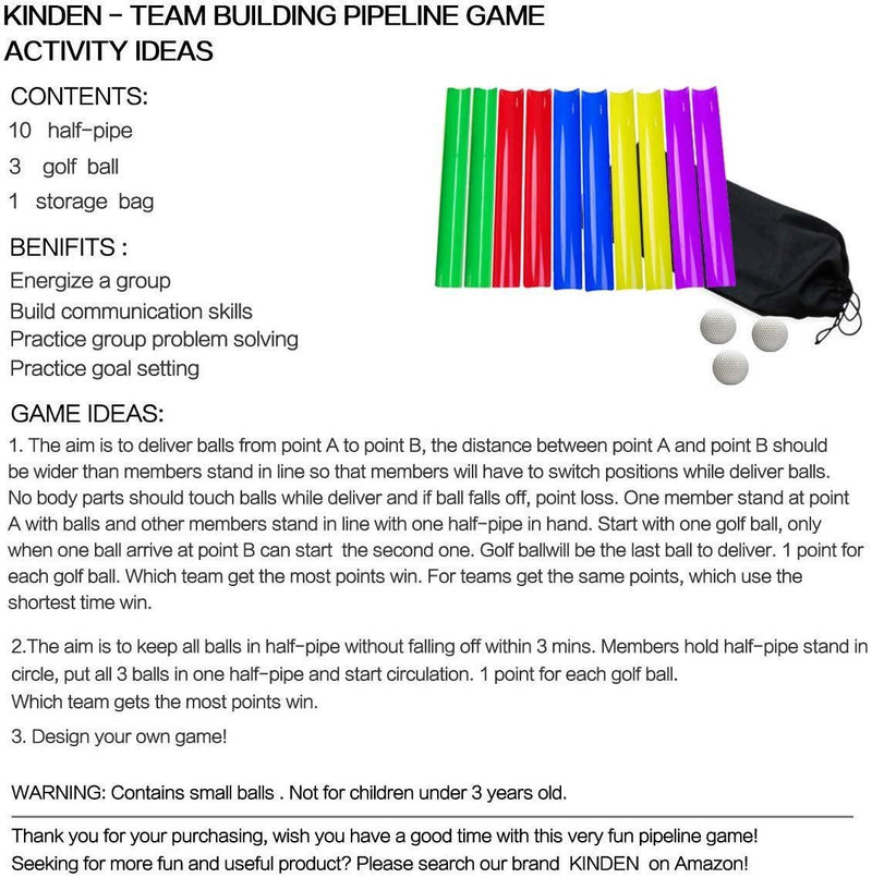 KINDEN Team Building Activities Pipeline Kit Group Games, Ice Breaker, Youth Sports