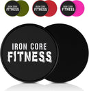 Iron Core Fitness 2 x Dual Sided Core Sliders Ultimate Core Trainer | Gym, Home Abdominal & Total Body Workout Equipment | for use on All Surfaces