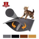 Pieviev Cat Litter Mat Anti-Tracking Litter Mat, 30" X 24" Inch Honeycomb Double Layer Waterproof Urine Proof Trapping Mat for Litter Boxes, Large Size Easy Clean Scatter Control(Grey)
