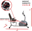 Sunny Health & Fitness Magnetic Recumbent Exercise Bike - SF-RB4905