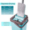 Moppson Flat Mop and Bucket System with Wringer for Floor Cleaning with 4 Washable Microfiber Mop Pads