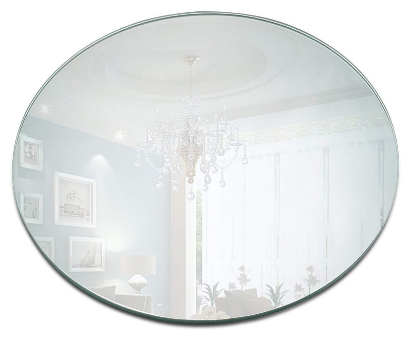 Light In The Dark 10 Inch Round Mirror Candle Plate Set - Box of 12 Mirror Trays - 10 inch Diameter, 1.5 mm Thick Rounded Edge - Round Mirror for Centerpieces, Wall Decor, Crafts