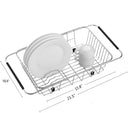 MOHICO Expandable Dish Drying Rack, Dish Drainer On Counter,Over Sink or In Sink Dishes Holder,Rust Proof Stainless Steel