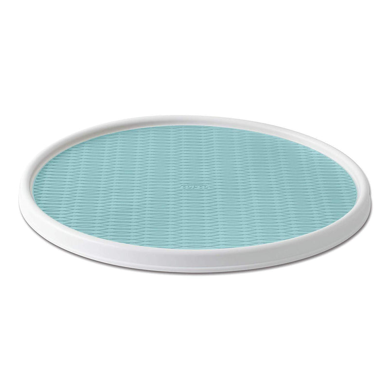 Copco 255-0186 Non-Skid Pantry Cabinet Lazy Susan Turntable, 18-Inch, White/Gray