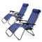 XtremepowerUS Zero Gravity Adjustable Reclining Chair Pool Patio Outdoor Lounge Chairs w/ Cup Holder - Set of Pair (Navy)