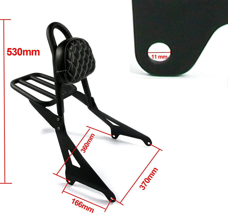 Motorcycle Detachable Backrest Passenger Pad Driver Rider Sissy Bar with Luggage Rack For Yamaha Stryker 1300 XVS1300