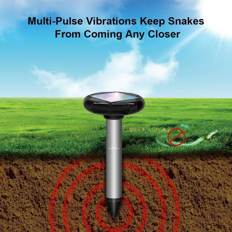 Refastmon Solar Powered Snake Repellent for Outdoors, Snake Away Thats Safe for Dogs, Electronic Snake Repellent, Solar Snake Repeller 4-Pack