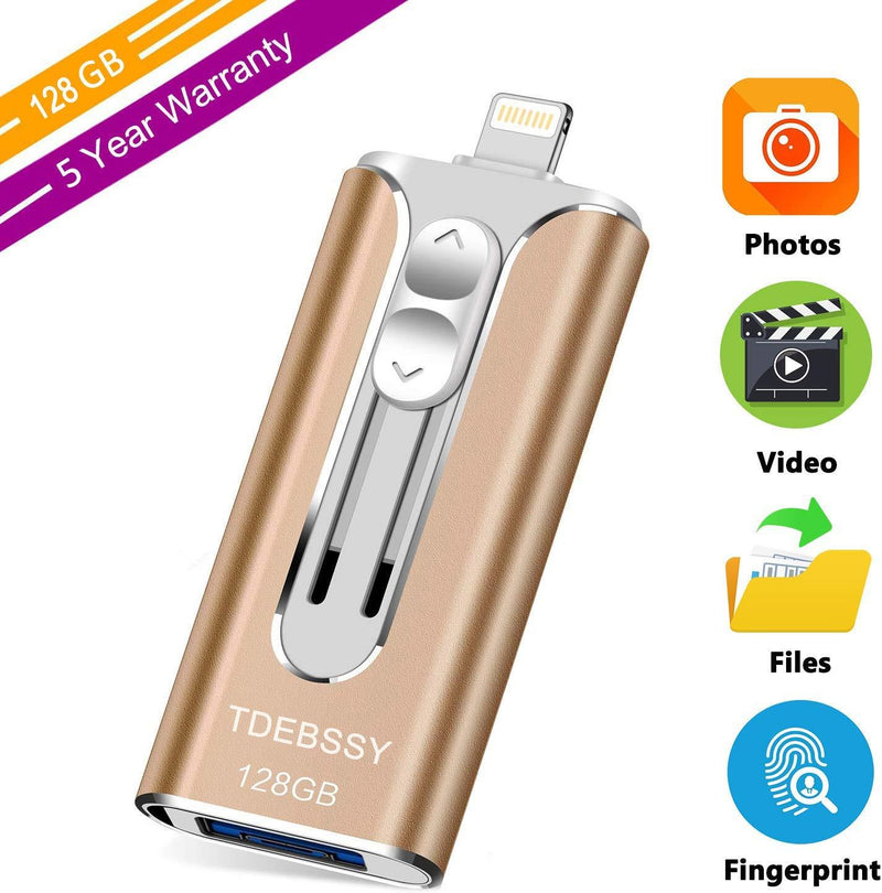 TDEBSSY USB 3.0 Flash Drive for iPhone iPad 256GB Photo Stick for iPhone 11 Pro XS X XR 8 7 6 Plus Password Touch ID Protected External Storage Drive for iPhone iPad PC Android Memory Stick 256 GB