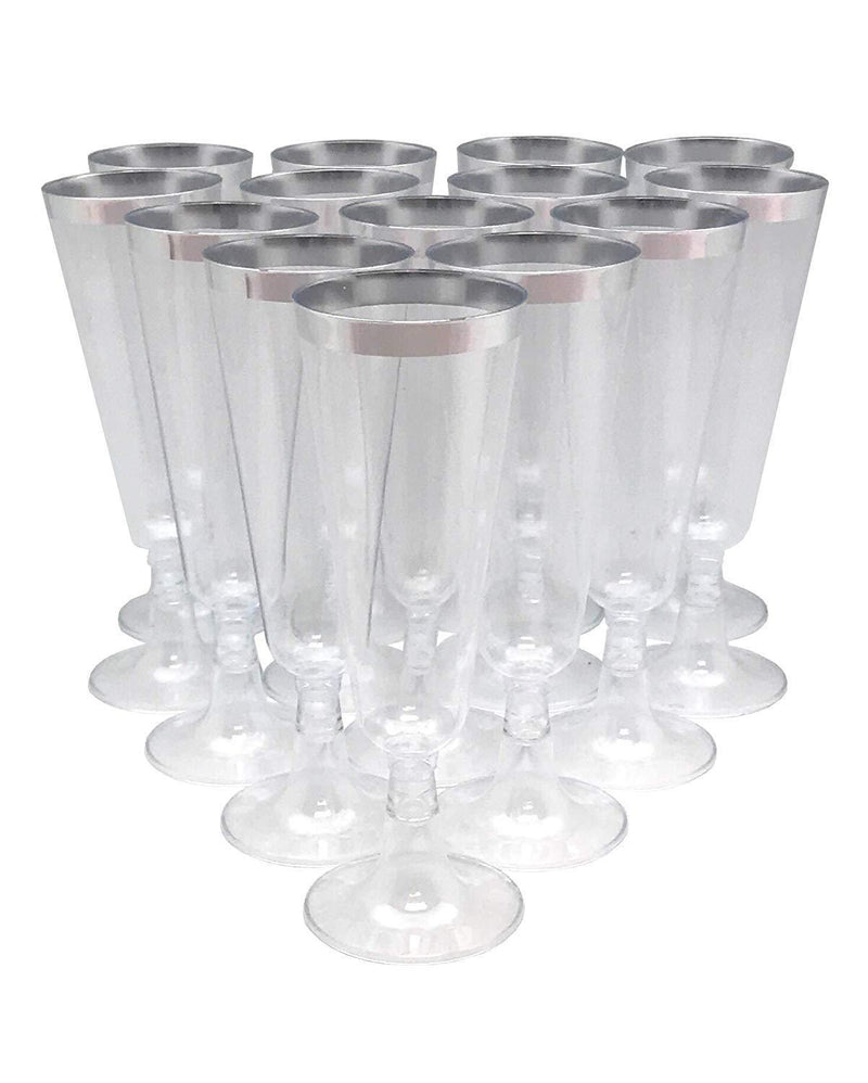 140 pc Plastic Classicware Glass Like Champagne Wedding Parties Toasting Flutes Party Cocktail Cups (Clear) by Oojami