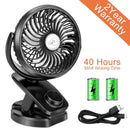 Battery Operated Stroller Fan Clip on Table Fan 40+ Hours Desk Fan Quiet Fan 360° Rotation 4400mah With Power Bank Function Mini Fan for Outdoor Sports Activities