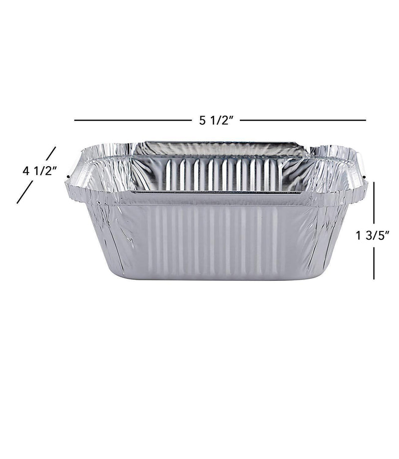 DOBI (50 Pack) 1lb Takeout Pans - Disposable Aluminum Foil Take-Out Containers with Lids, Small-Size, 5 1/2" x 4 1/2"