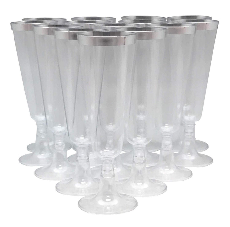 140 pc Plastic Classicware Glass Like Champagne Wedding Parties Toasting Flutes Party Cocktail Cups (Clear) by Oojami