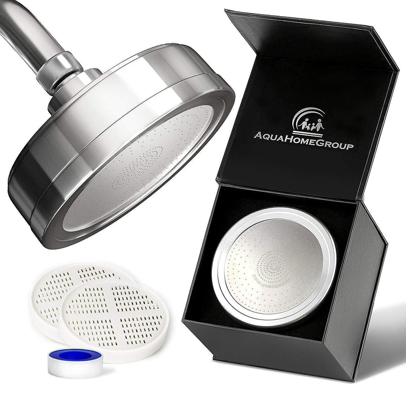 Luxury Filtered Shower Head (Metal) 2 Cartridges Vitamin C + 5 Shower Caps - Reduses Chlorine & Sediments - Consistent Water Pressure - Massage and SPA Effery Shower Head