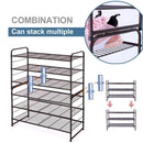 Simple Trending 3-Tier Stackable Shoe Rack, Expandable & Adjustable Shoe Shelf Storage Organizer, Wire Grid, Bronze