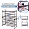 Simple Trending 3-Tier Stackable Shoe Rack, Expandable & Adjustable Shoe Shelf Storage Organizer, Wire Grid, Bronze