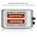 2-Slice Toaster, Stainless Steel Toasters with 7 Bread Shade Settings, Extra-Wide Slots and Removable Crumb Tray (Silver)
