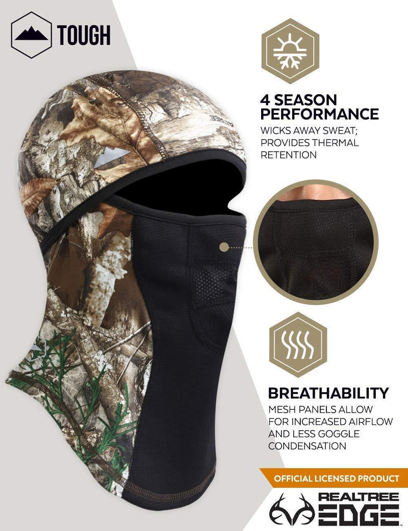 Realtree EDGE Camo Balaclava Face Mask - Cold Weather Ski Mask for Men - Windproof Winter Snow Gear For Hunting, Fishing & Camping. Ultimate Protection from The Elements