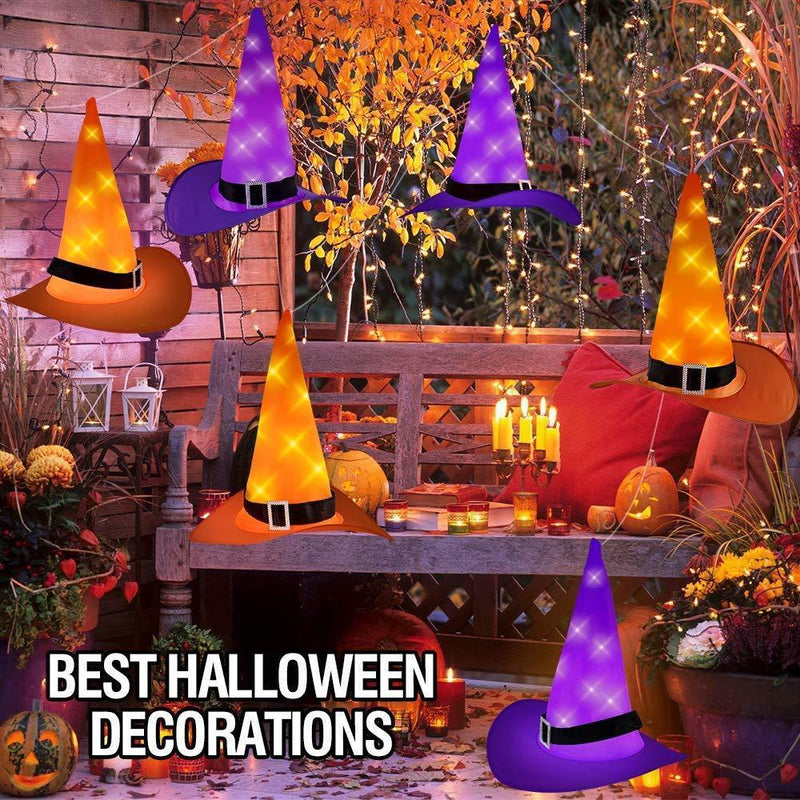 Joinart Halloween String Lights Halloween Decorations 6pcs Witch Hats 30ft 8 Modes Light String for Indoor Outdoor Decorations Halloween Light Décor