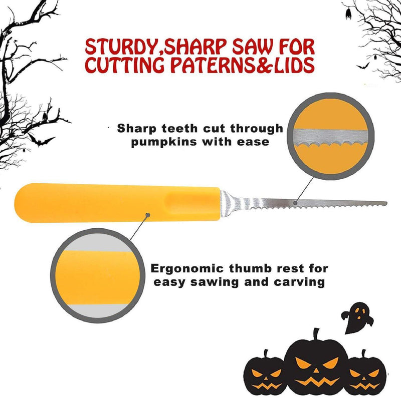 12 Pieces Professional Pumpkin Carving Tool Kit Heavy Duty Stainless Steel Tool Set with Storage Carrying Case Used As a Carving Knife for Pumpkin Halloween Decoration