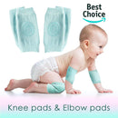 Set of 2 Baby Knee and Elbow Pads for Crawling Toddlers, Girls, Boys | Infant Pads for Baby Crawling | Unisex Anti-Slip Protective Knee Pads Cushion for Kids | Safety Leg Warm Accessories